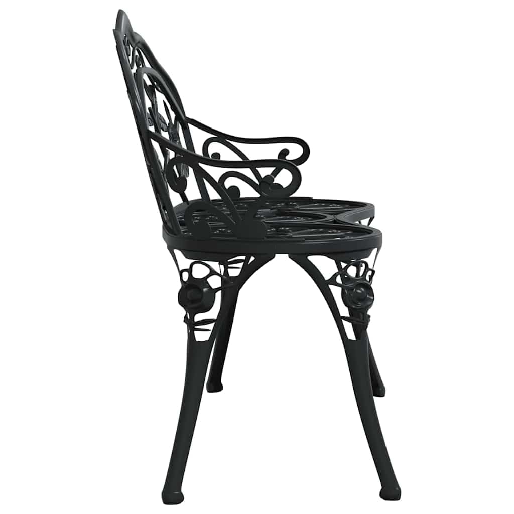 Cast Aluminum Black Patio Bench X54359