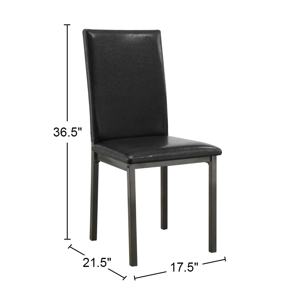 Black Leatherette Dining Chairs Set of 2 A3252