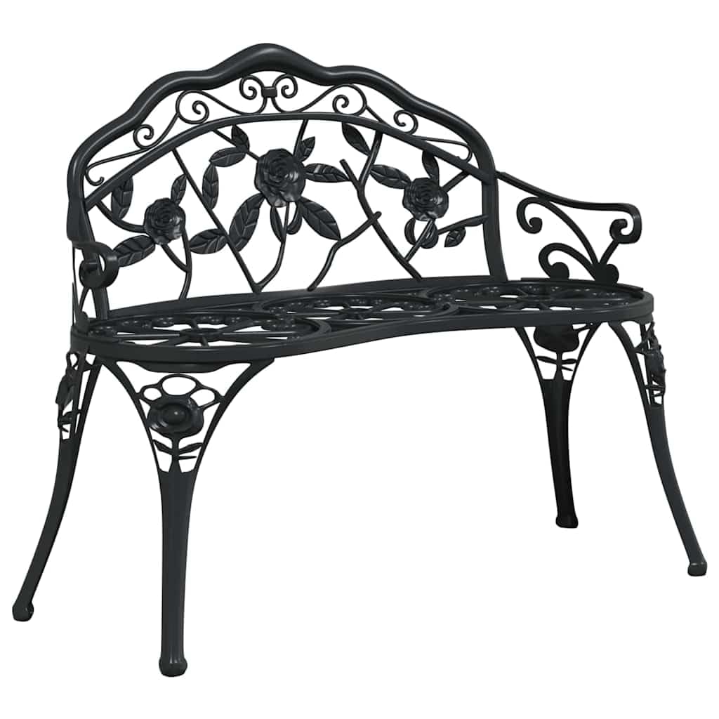 Cast Aluminum Black Patio Bench X54359