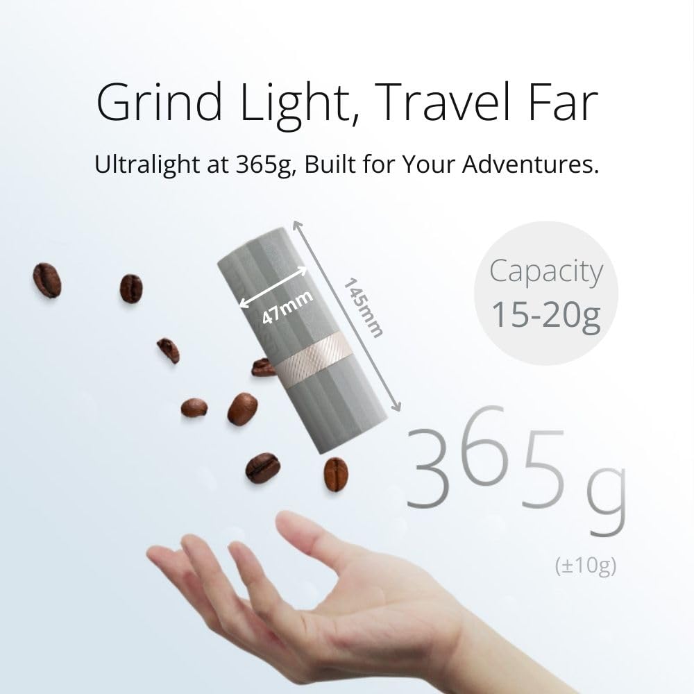 Black Manual Coffee Grinder, Stainless Steel Conical Burr E827