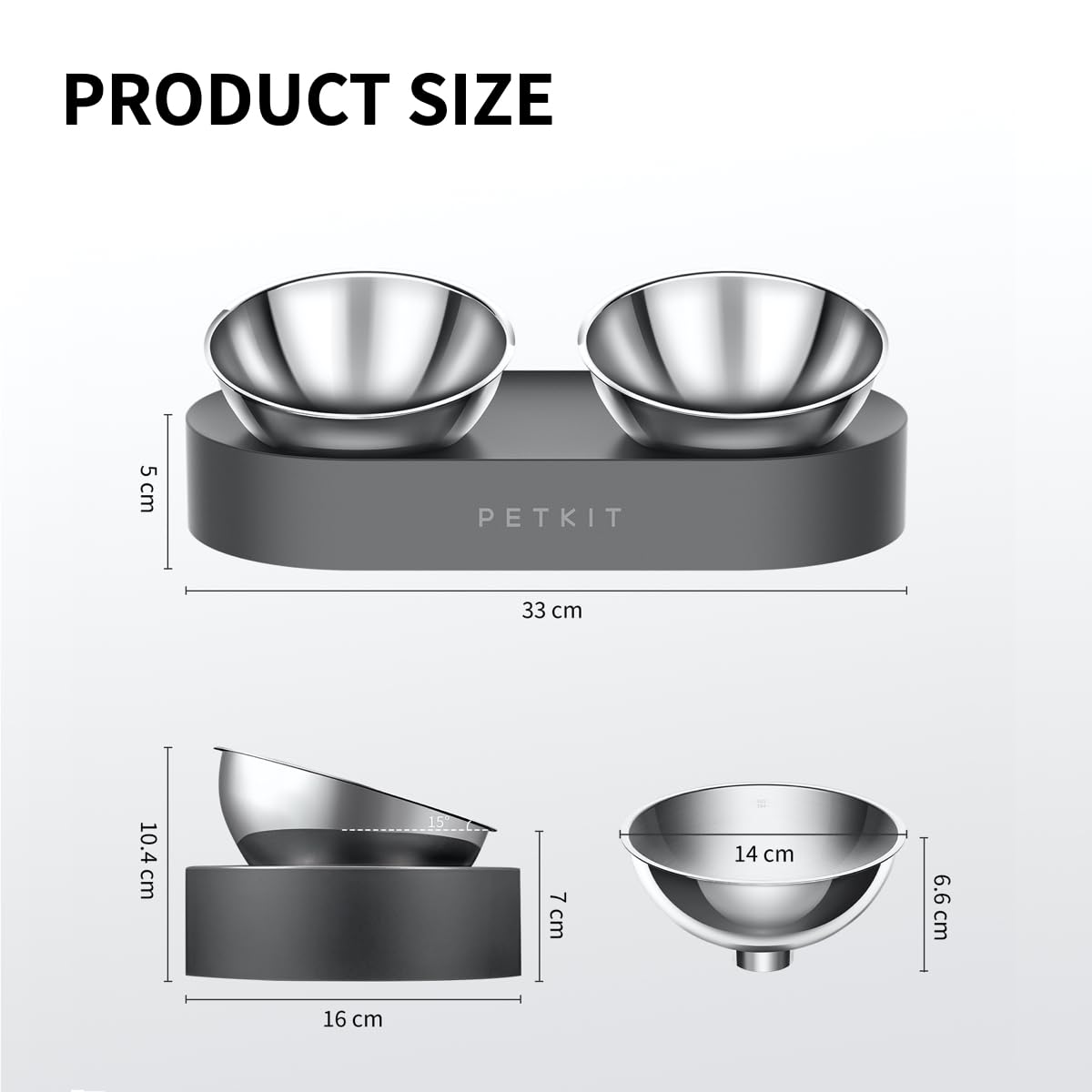 Elevated Dog Cat Bowl with 2 Stainless Steel Bowls W768968
