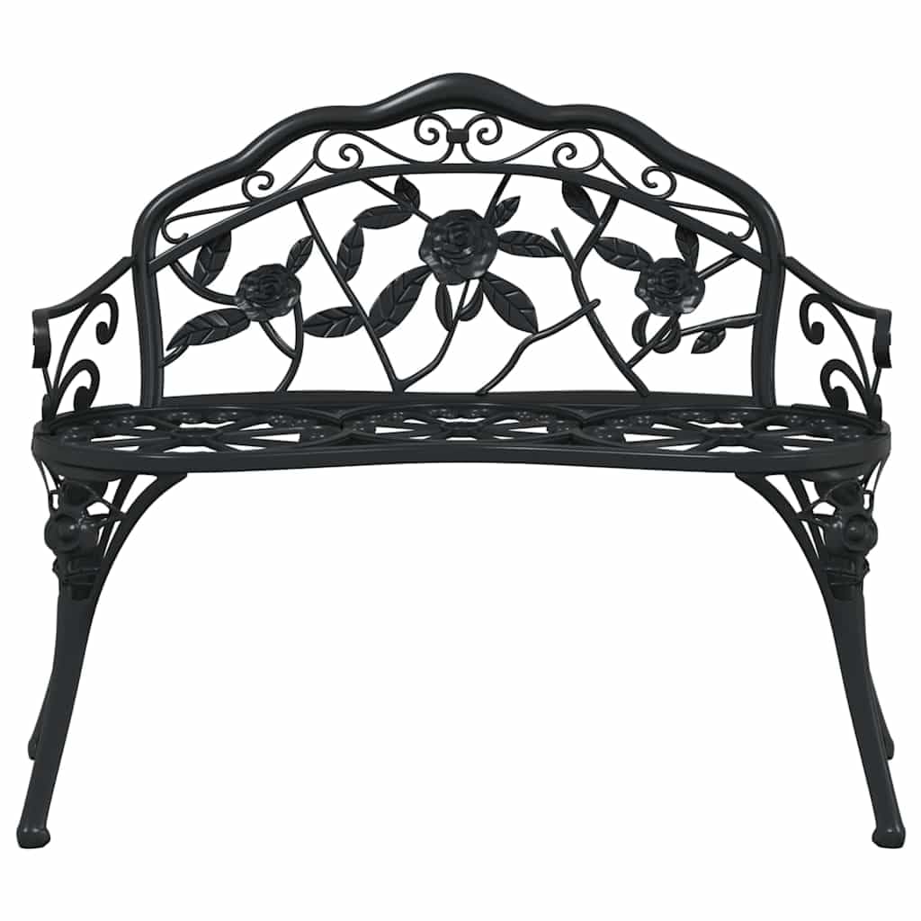 Cast Aluminum Black Patio Bench X54359
