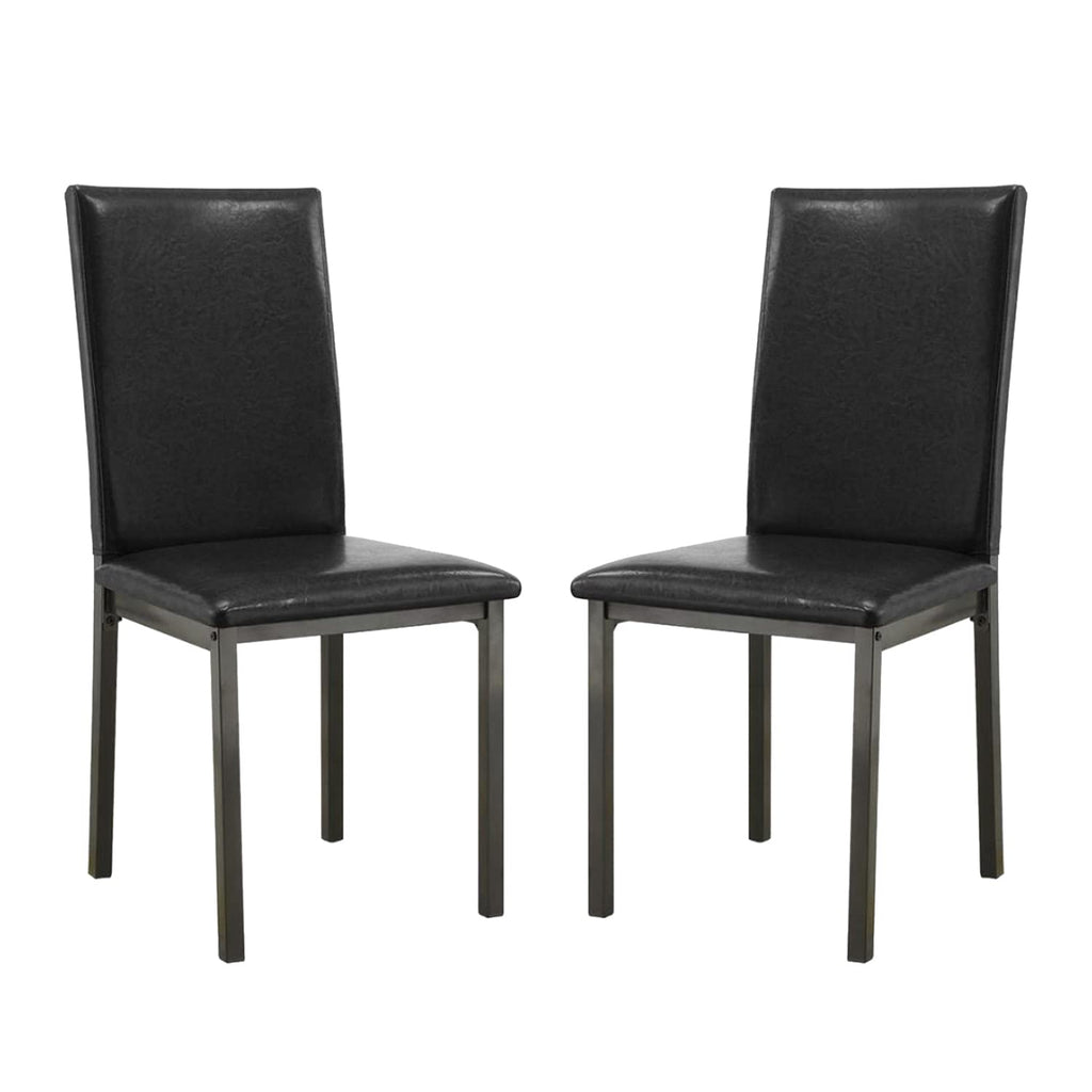 Black Leatherette Dining Chairs Set of 2 A3252