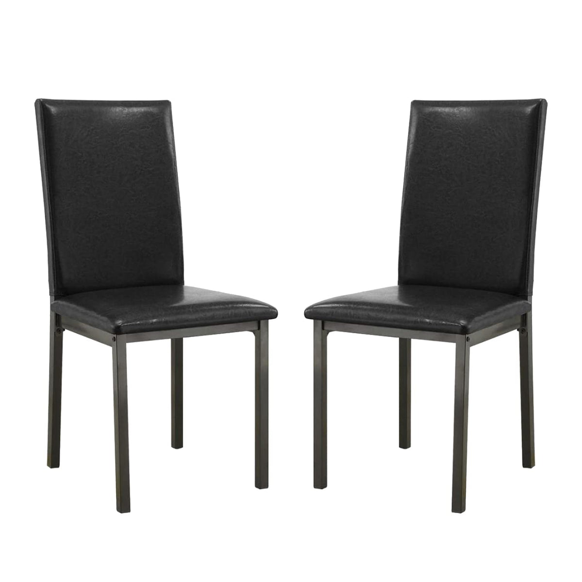 Black Leatherette Dining Chairs Set of 2 A3252