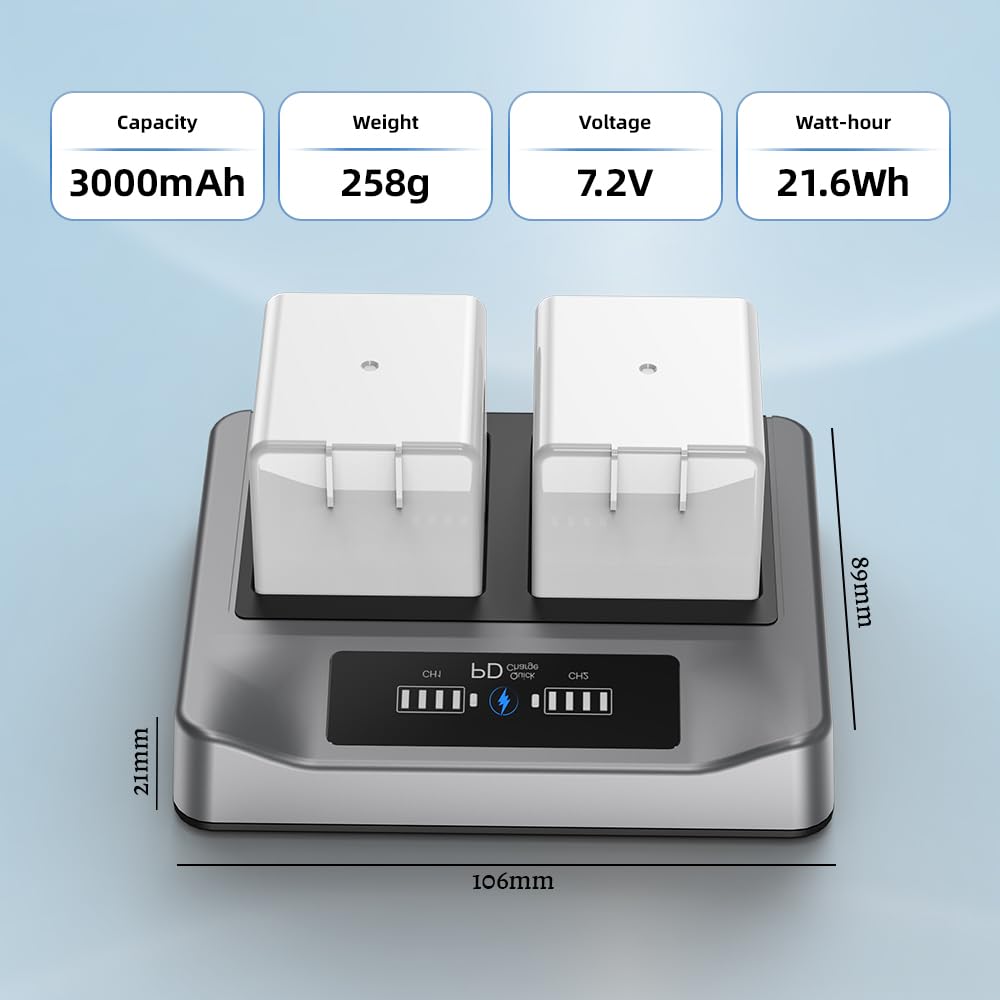 2-Pack Rechargeable Batteries with Charging Station U14875