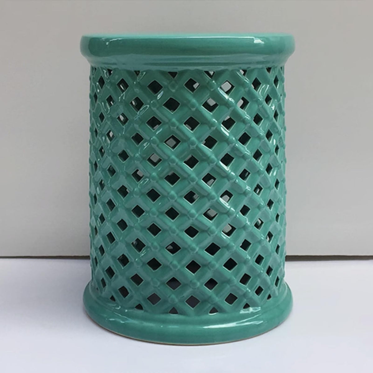 Ceramic Teal Decorative Garden Stool N5423