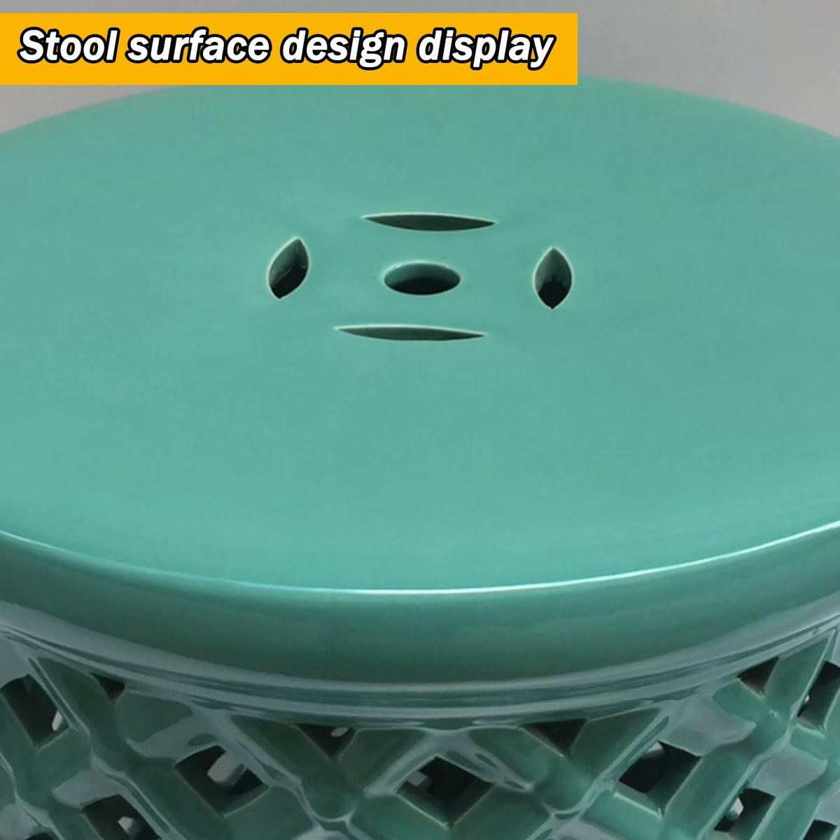 Ceramic Teal Decorative Garden Stool N5423