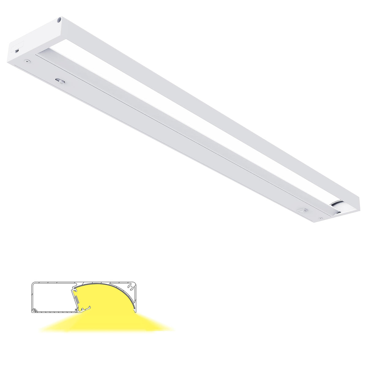 24 Inch LED Under Cabinet Lighting, 3 Color Temperatures, 1200LM Linkable H913