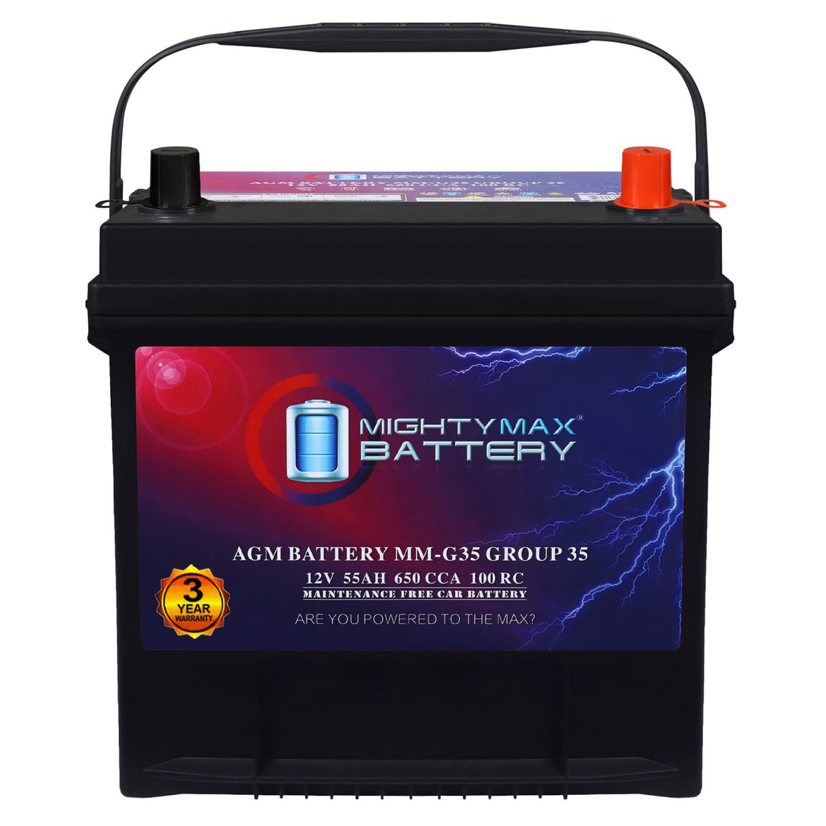 12V 55Ah AGM Replacement Battery V31800