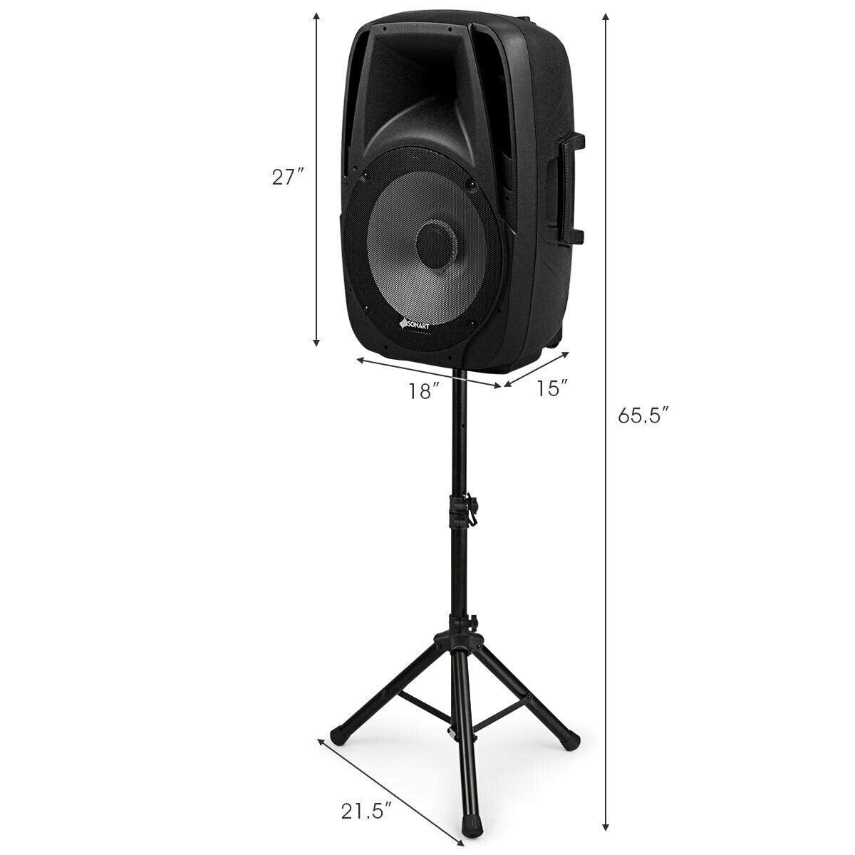 15" 1500W 2-Way Portable PA Speaker System F529551