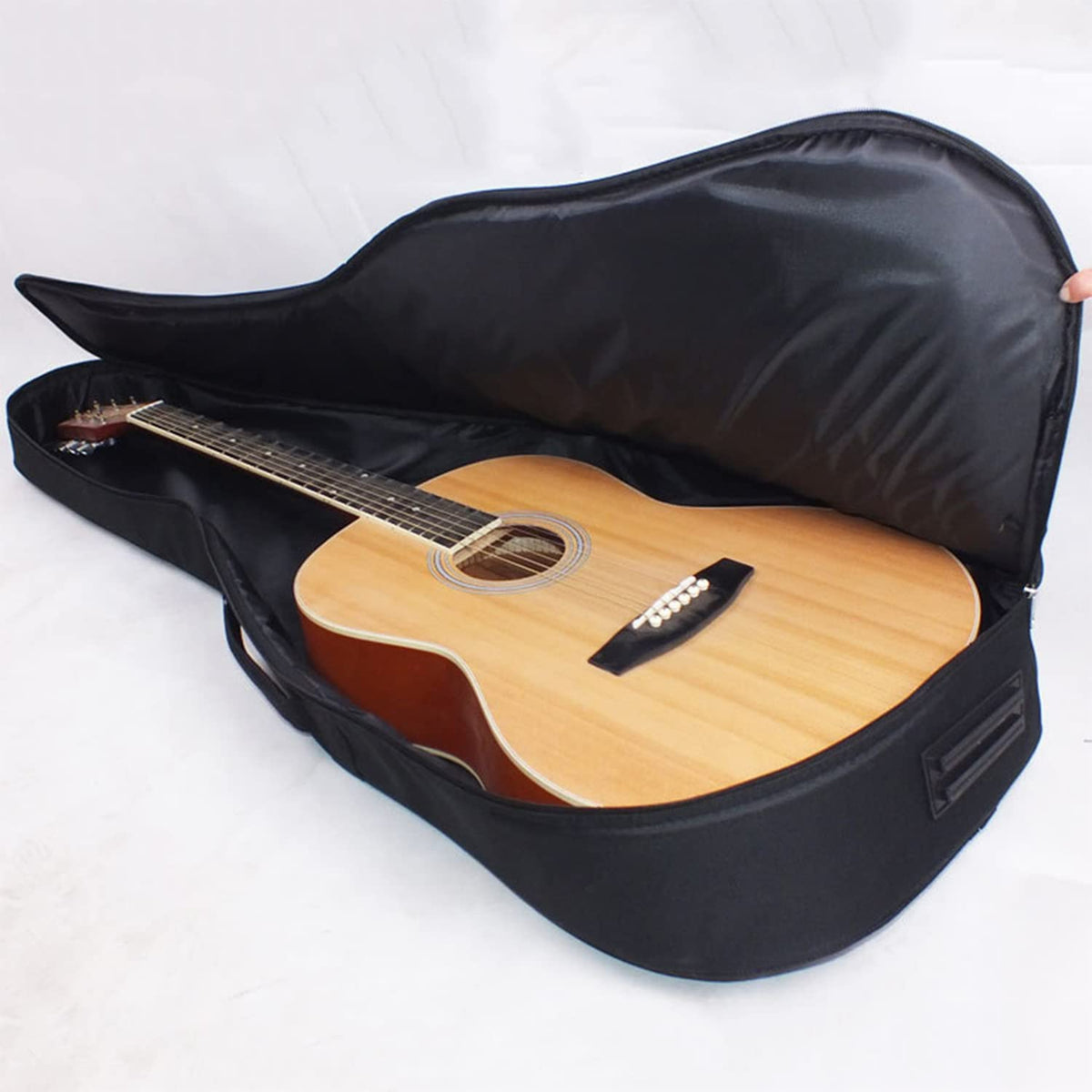 Black Acoustic Guitar Gig Bag with 0.35 Inch Foam Padding H250505