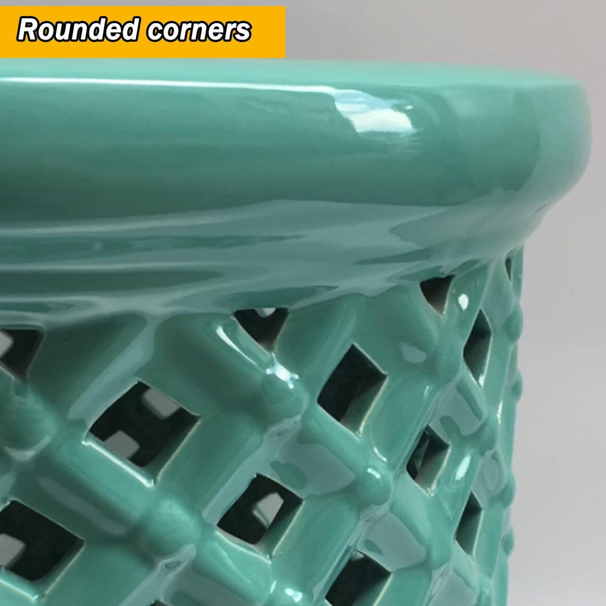 Ceramic Teal Decorative Garden Stool N5423