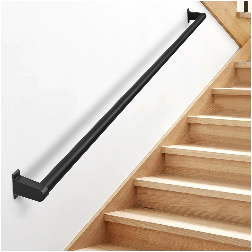 Black Aluminum 1.5" Pipe Stair Handrail 5ft A8338