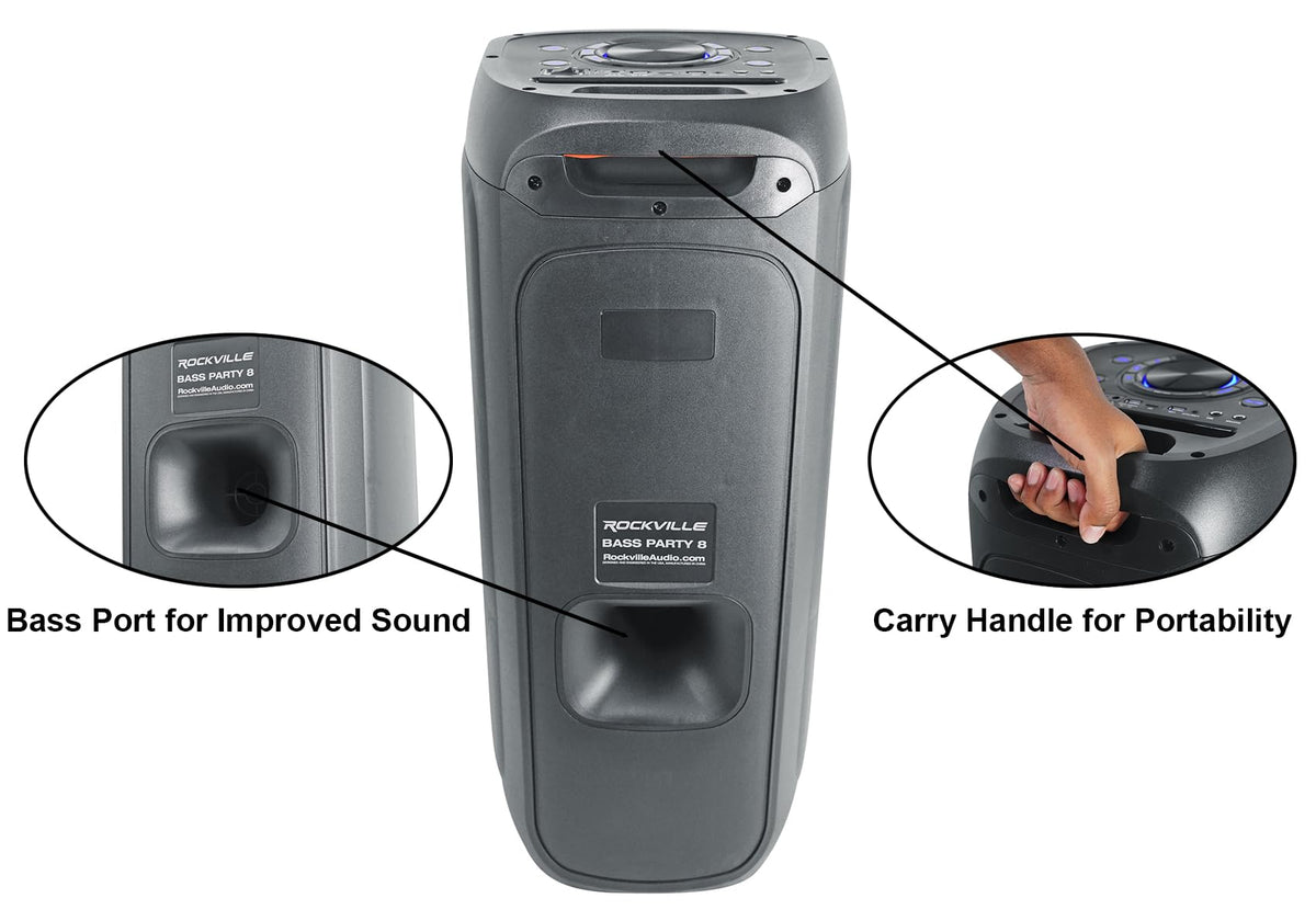 2000W Dual 8" LED Karaoke Speaker with Mic P5406