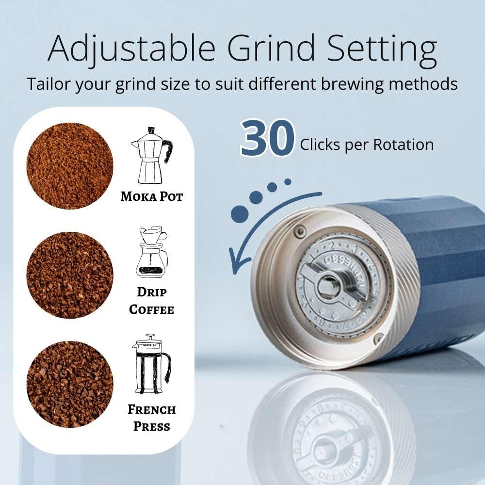 Black Manual Coffee Grinder, Stainless Steel Conical Burr E827