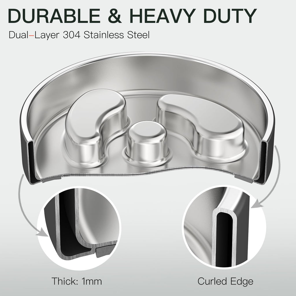Slow Feeder Dog Bowl 304 Stainless Steel Non-Slip X1351