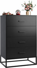 Black 4 Drawer Wooden Dresser Q509