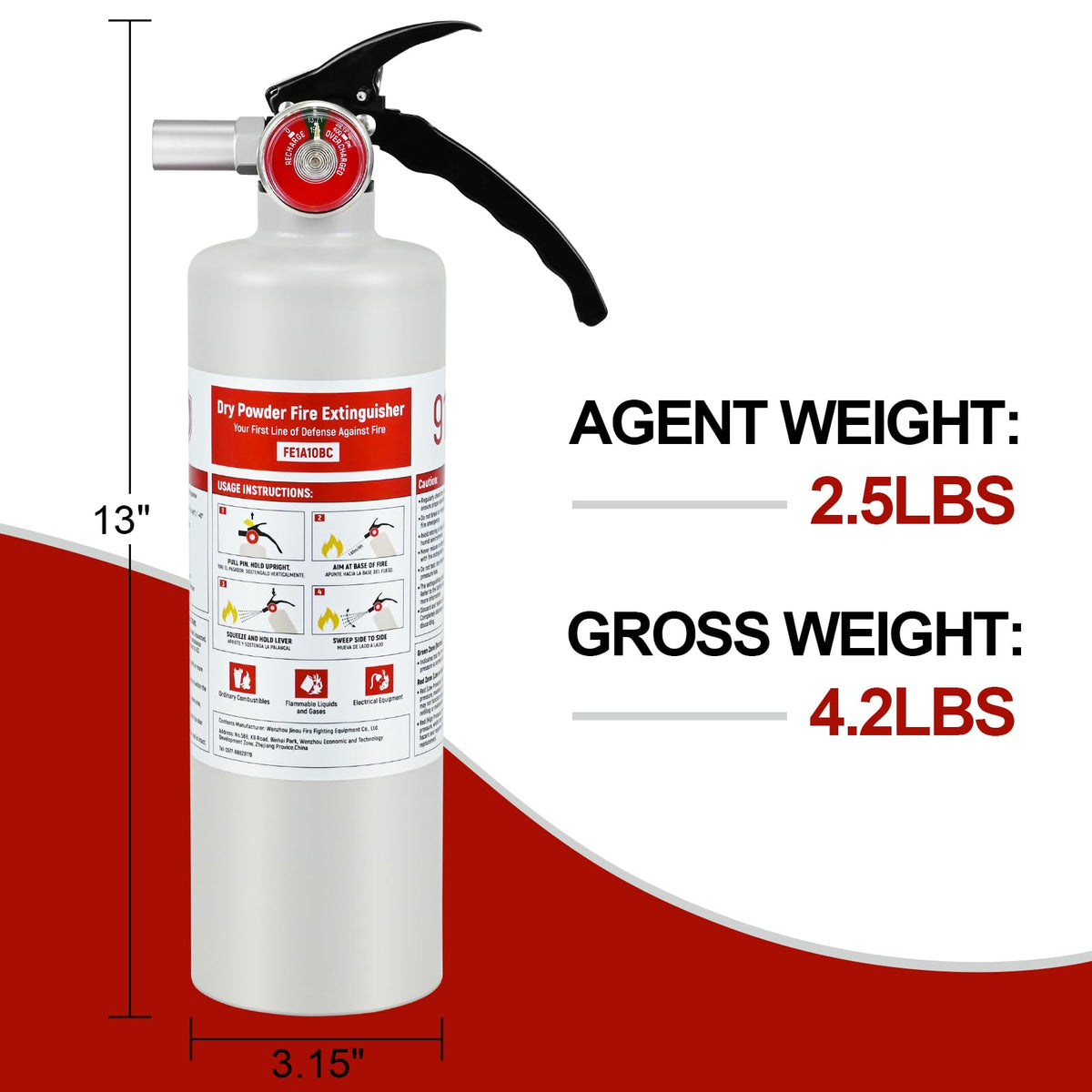 2.5 lb ABC Dry Chemical Fire Extinguisher Y497298