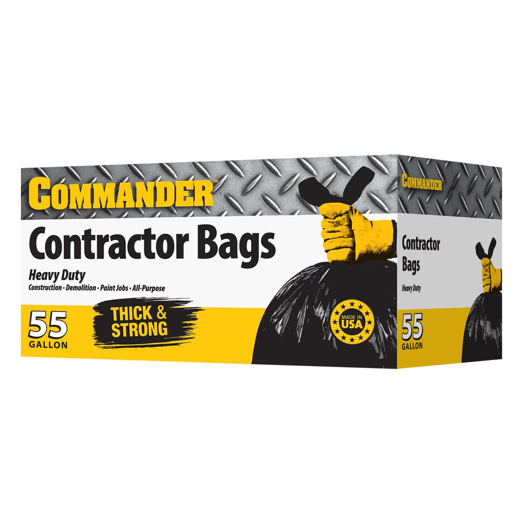 55 Gallon Heavy Duty Contractor Bags with Flap Ties, Pack of 20 V70398