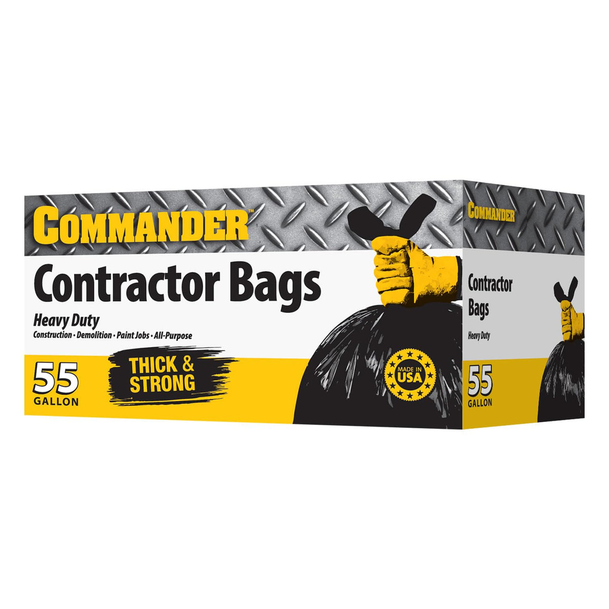 55 Gallon Heavy Duty Contractor Bags with Flap Ties, Pack of 20 V70398