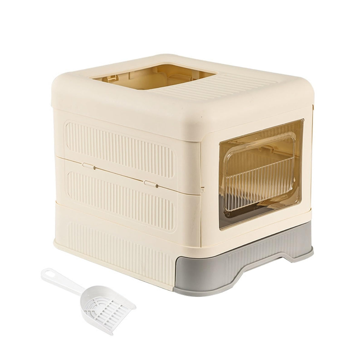 Fully Enclosed Cat Litter Box with Lid and Drawer B523404