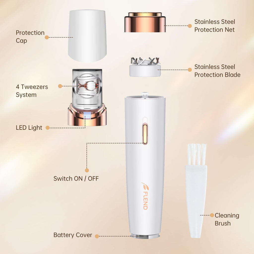 2-in-1 Facial Hair Removal Epilator with LED Light O13235