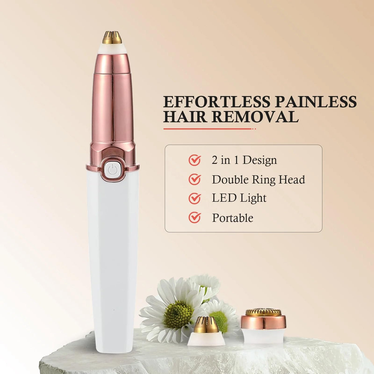 2 in 1 Rechargeable Facial Hair Trimmer and Eyebrow Shaver B434