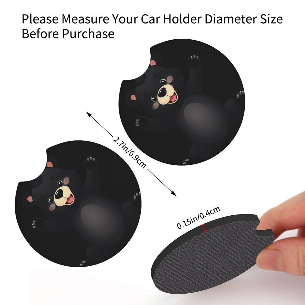Black Bear Car Coaster Set of 2 E490