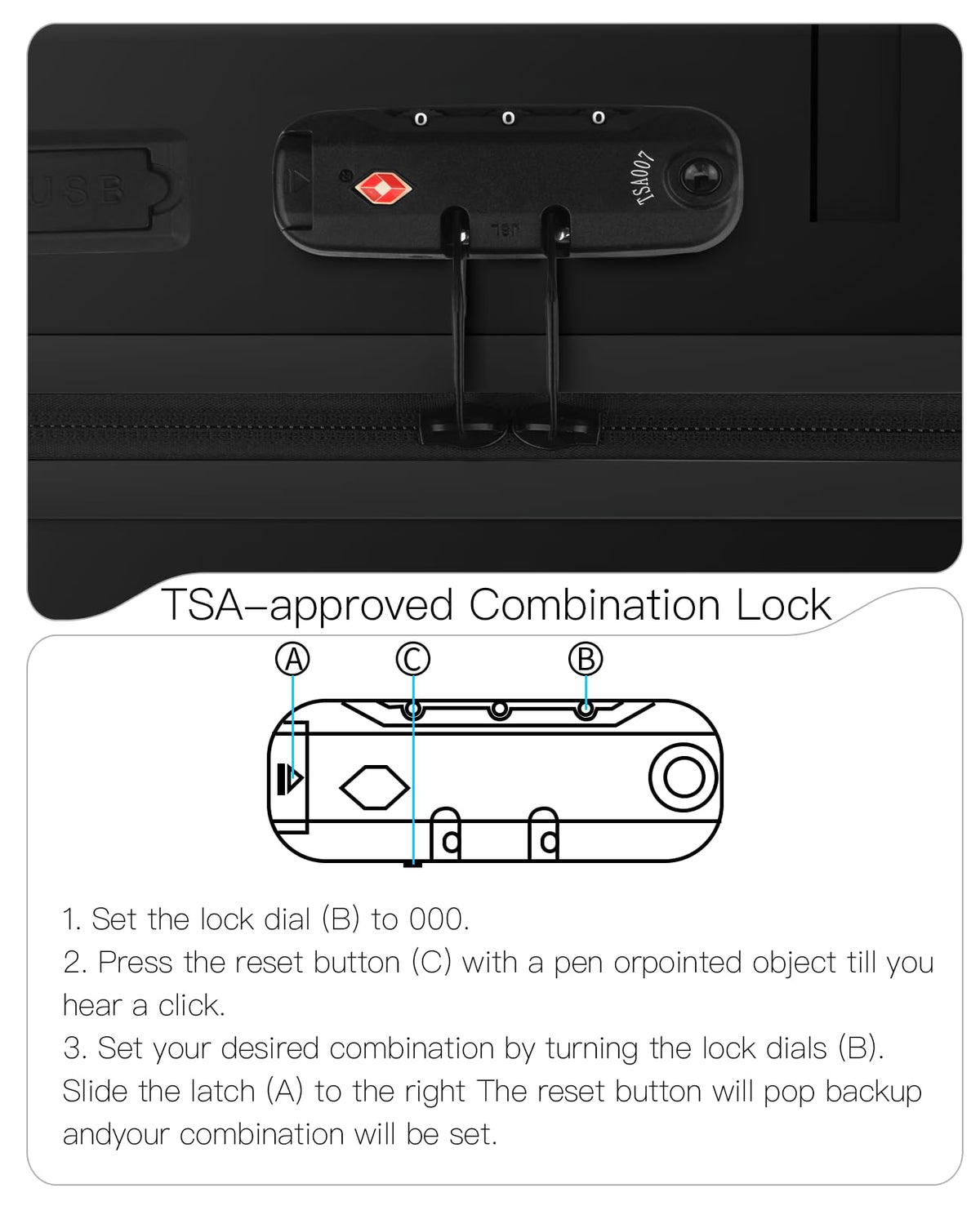 20 Inch Hardside Spinner Luggage with TSA Lock H68126