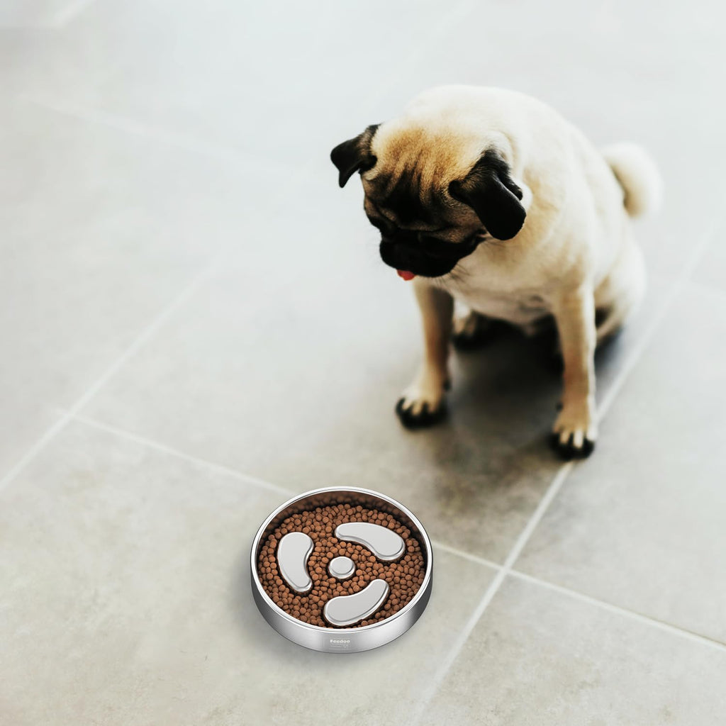 Slow Feeder Dog Bowl 304 Stainless Steel Non-Slip X1351
