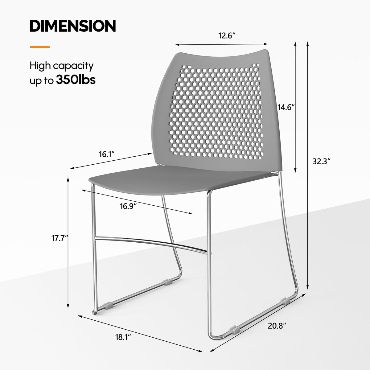 Grey Plastic Stacking Chairs H70912