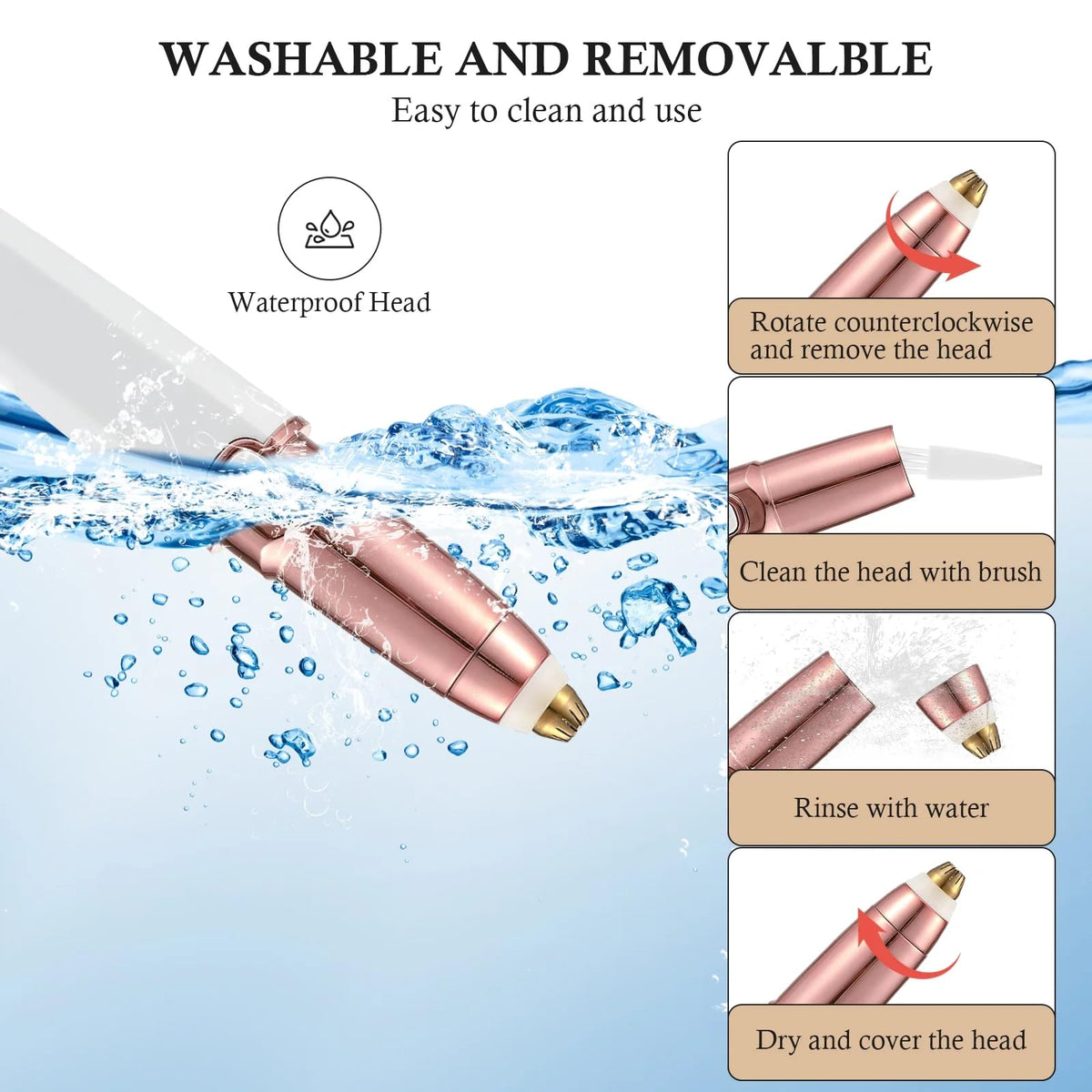 2 in 1 Rechargeable Facial Hair Trimmer and Eyebrow Shaver B434
