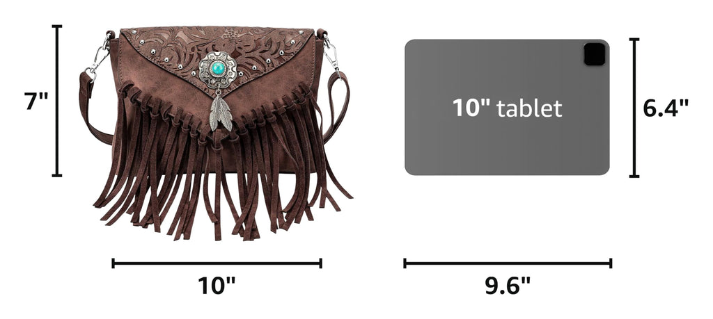 Small Turquoise Fringe Crossbody Handbag O81801
