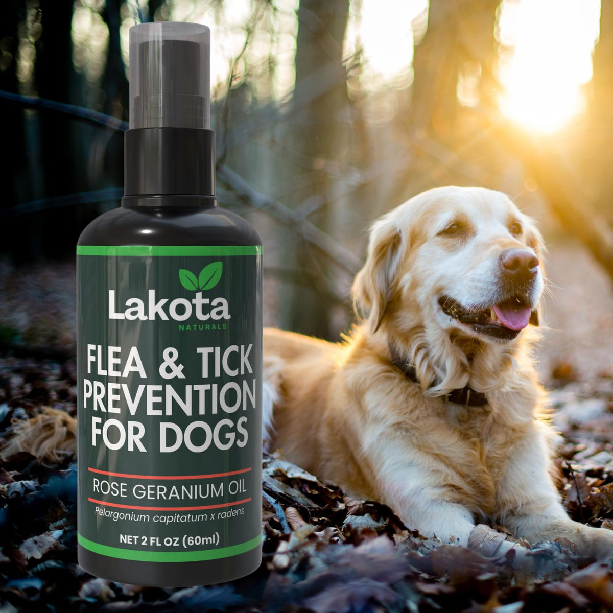 All Natural Flea and Tick Prevention Spray for Dogs 2oz P53571