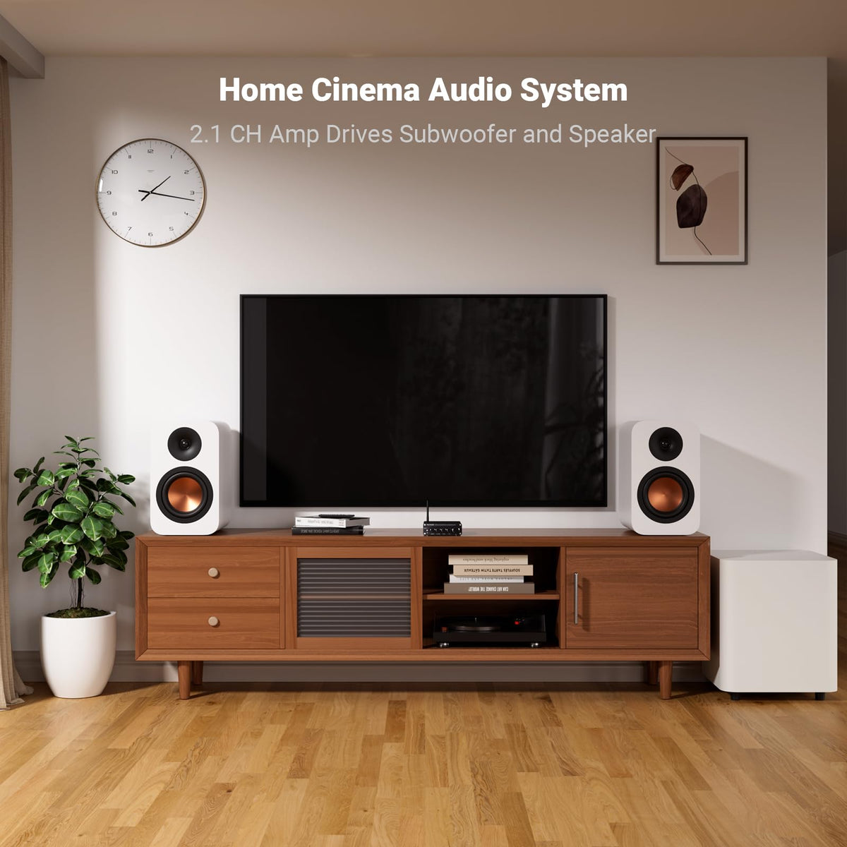 Bluetooth 5.0 Stereo Audio Receiver Amplifier 2.1 Channel Mini Hi-Fi Class D Integrated Amp X292