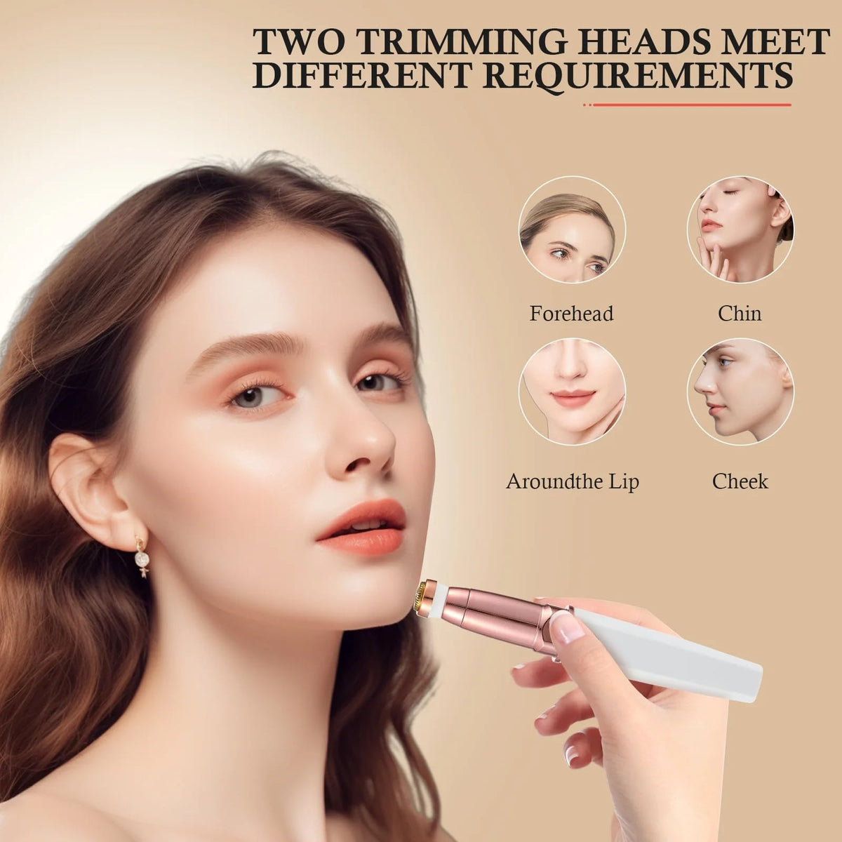 2 in 1 Rechargeable Facial Hair Trimmer and Eyebrow Shaver B434