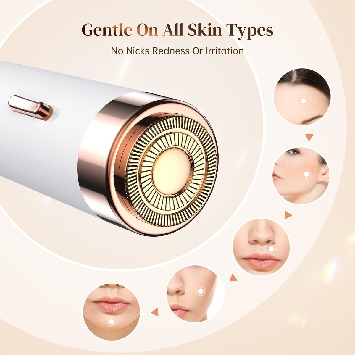 2-in-1 Facial Hair Removal Epilator with LED Light O13235