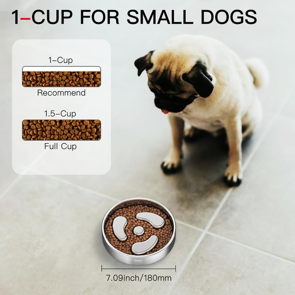 Slow Feeder Dog Bowl 304 Stainless Steel Non-Slip X1351