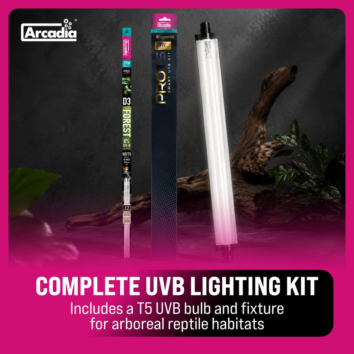 36" 39 Watts 6% UVB Reptile Light Fixture Kit H388
