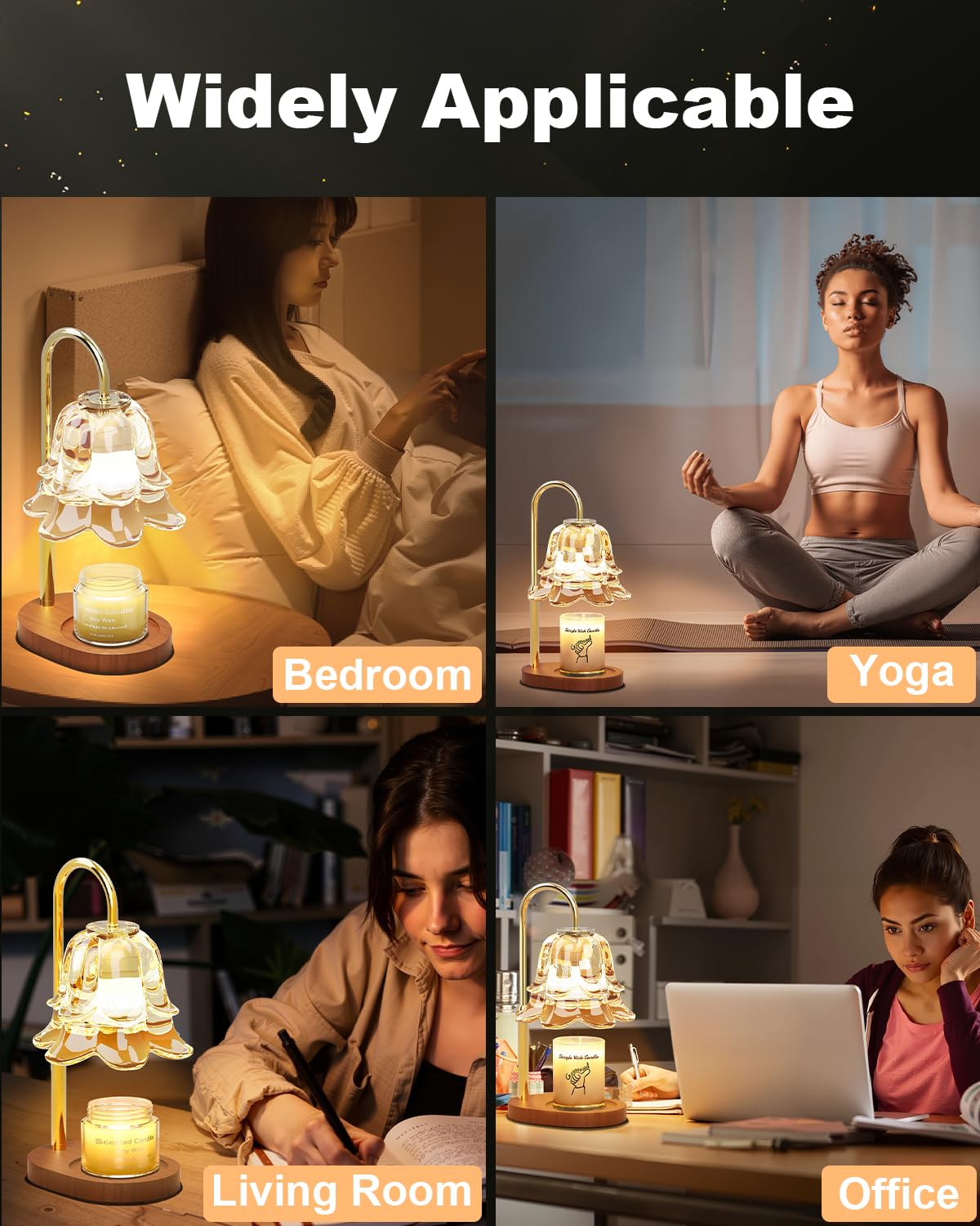 Dimmable Height Adjustable Candle Warmer Lamp with Timer B97709