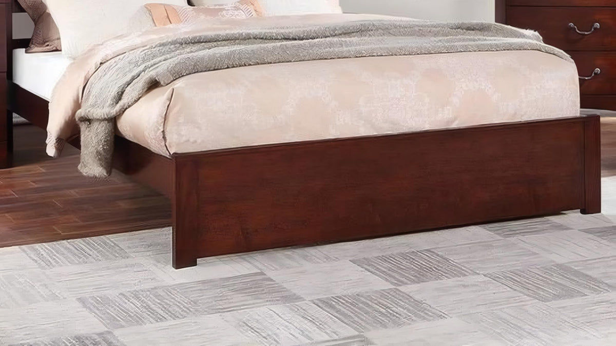 California King Bed Frame with Two Panel Headboard J79493
