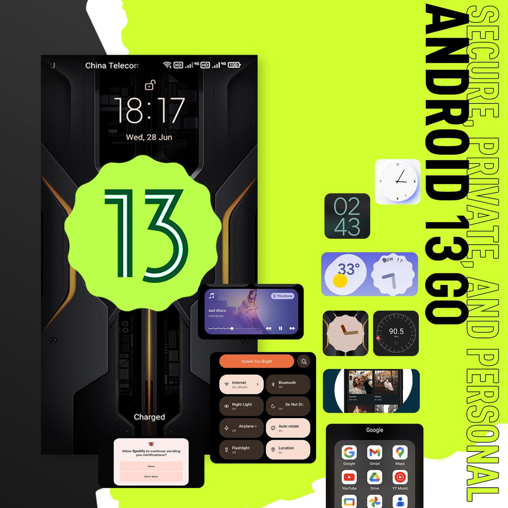 Black Rugged Smartphone I6554