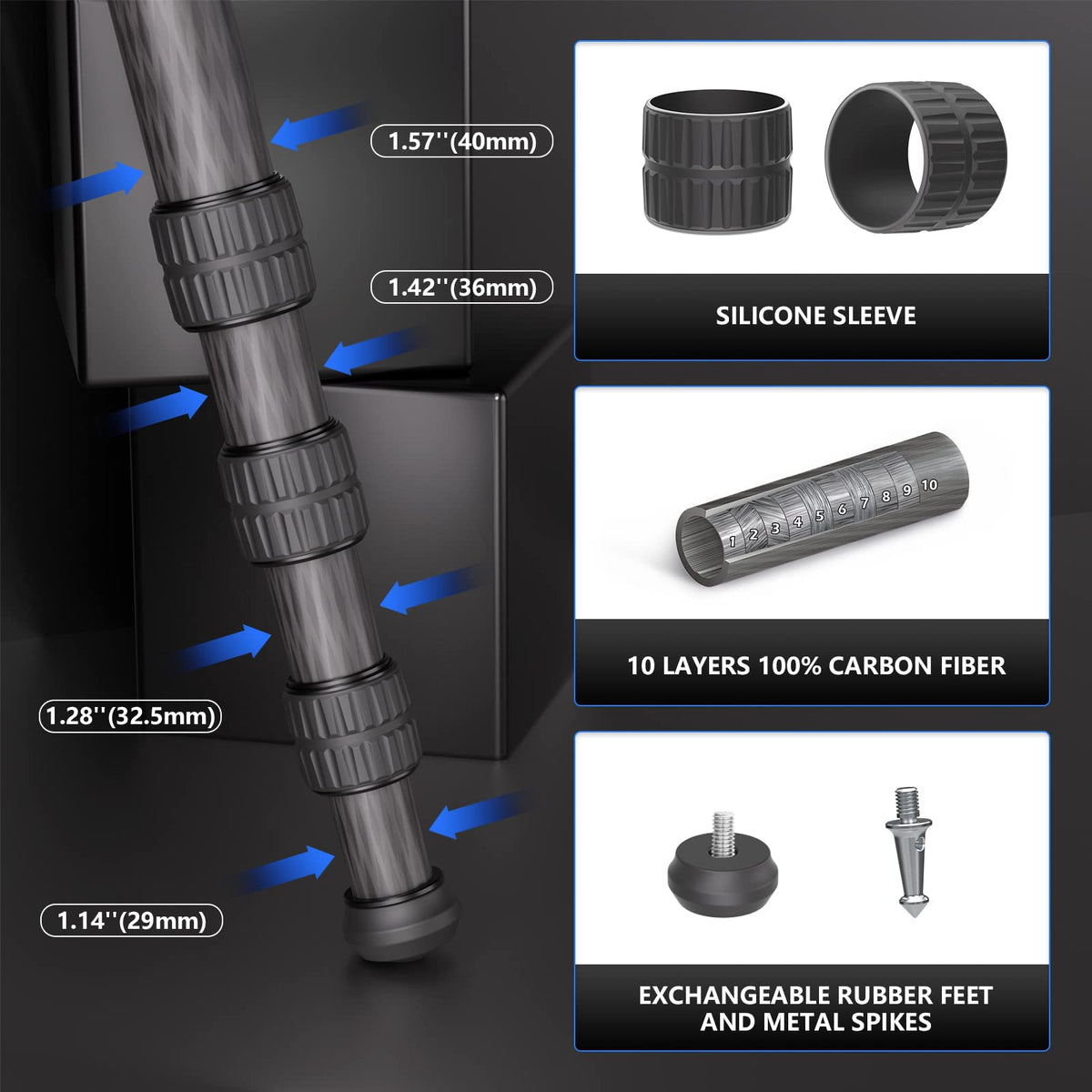 Carbon Fiber Tripod with 75mm Bowl and Adapter S54102