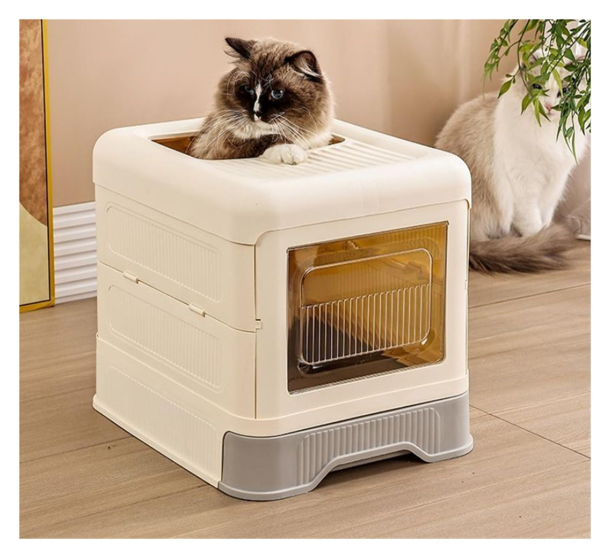 Fully Enclosed Cat Litter Box with Lid and Drawer B523404