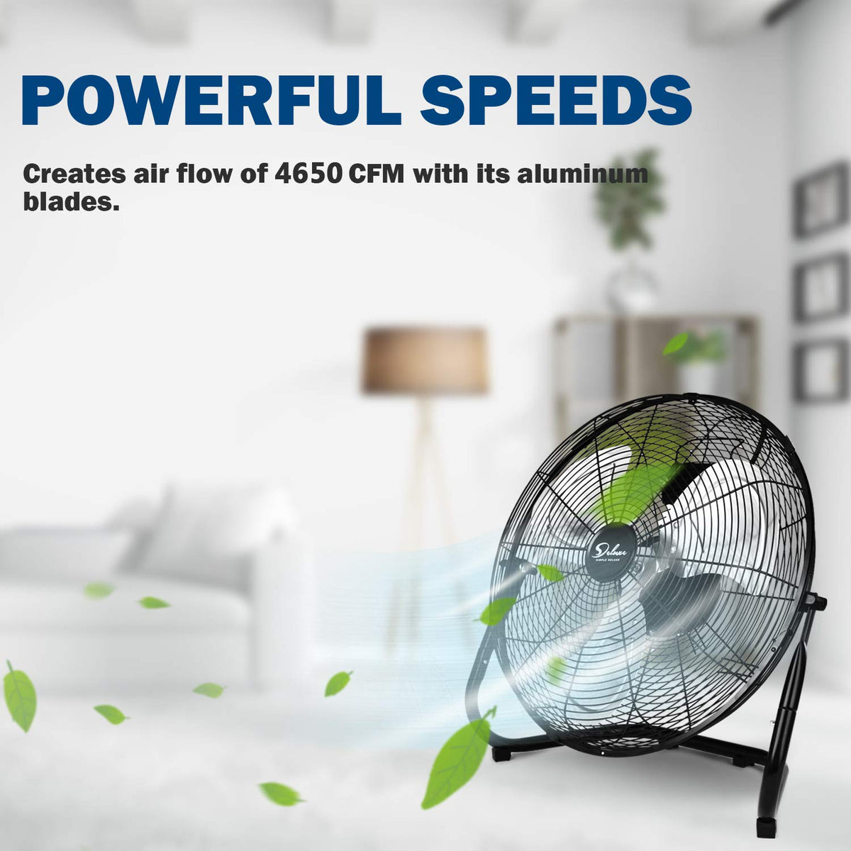 20 Inch 3-Speed High Velocity Metal Industrial Floor Fan U28136