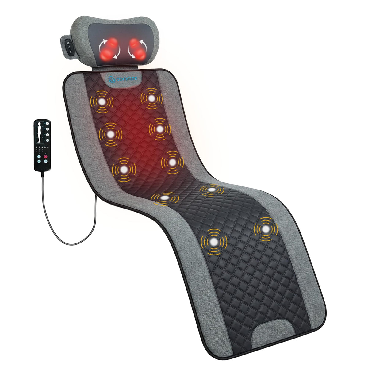 Full Body Vibration Massage Mat with Shiatsu Neck Pillow O3838