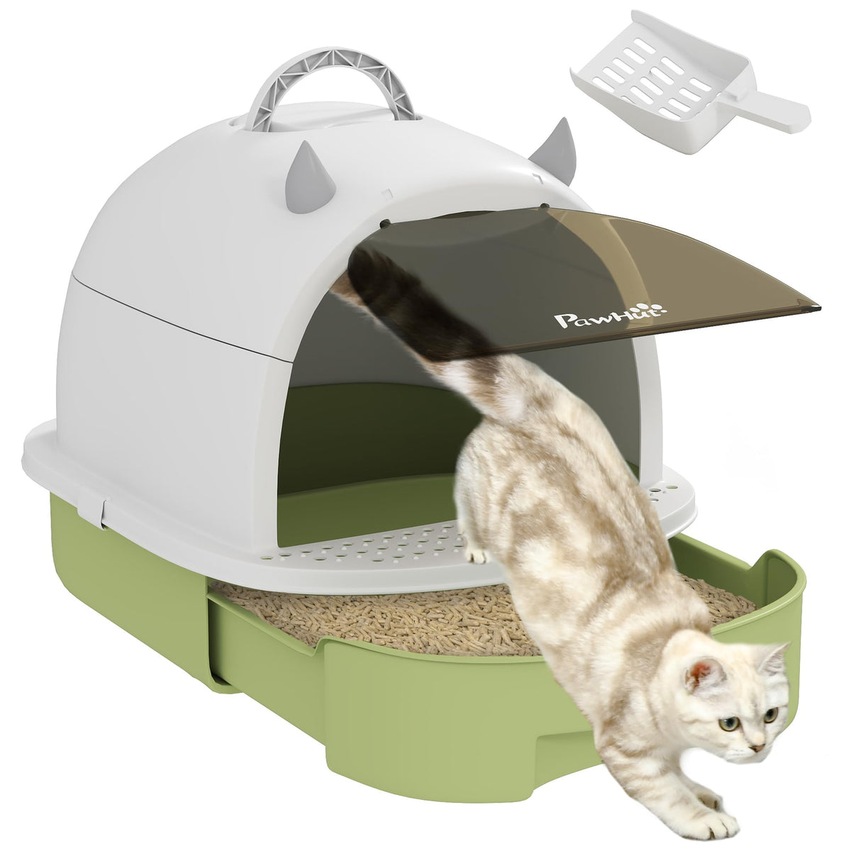 Covered Cat Litter Box with Lid and Scoop L522