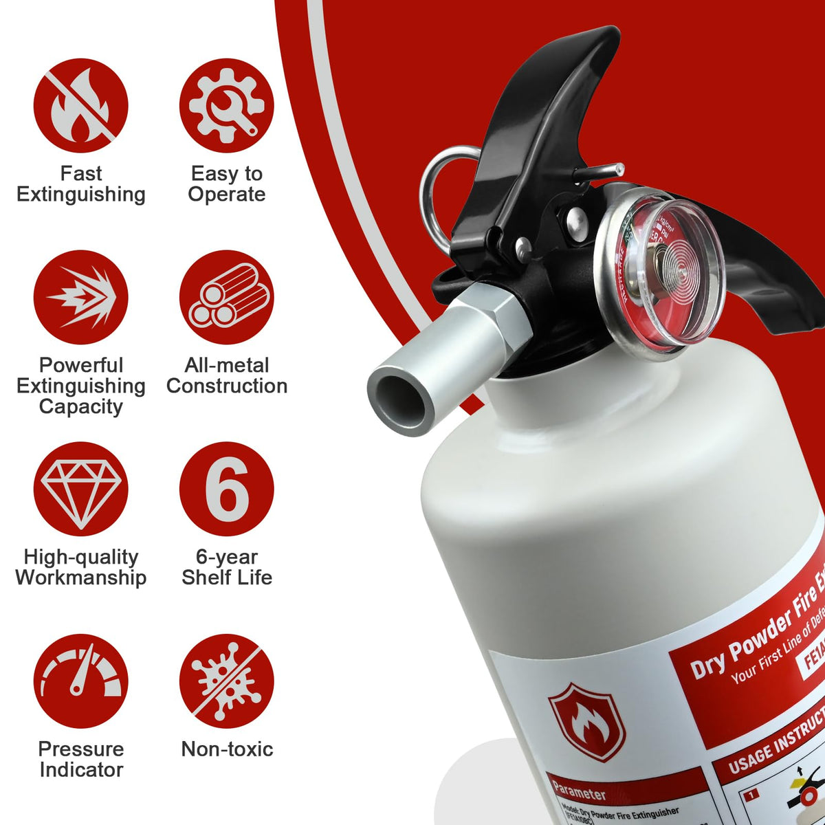 2.5 lb ABC Dry Chemical Fire Extinguisher Y497298