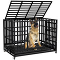 48 Inch Heavy Duty Dog Crate Kennel with Wheels D9857
