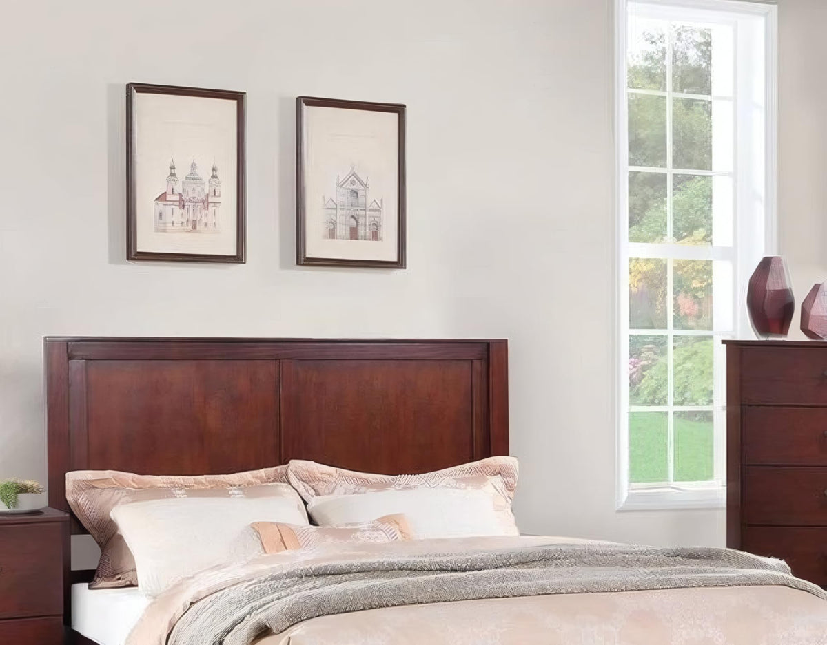 California King Bed Frame with Two Panel Headboard J79493